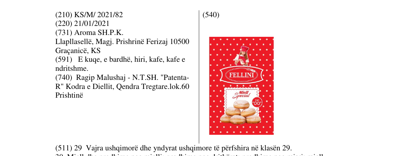 Zëri i markës fellini në buletin