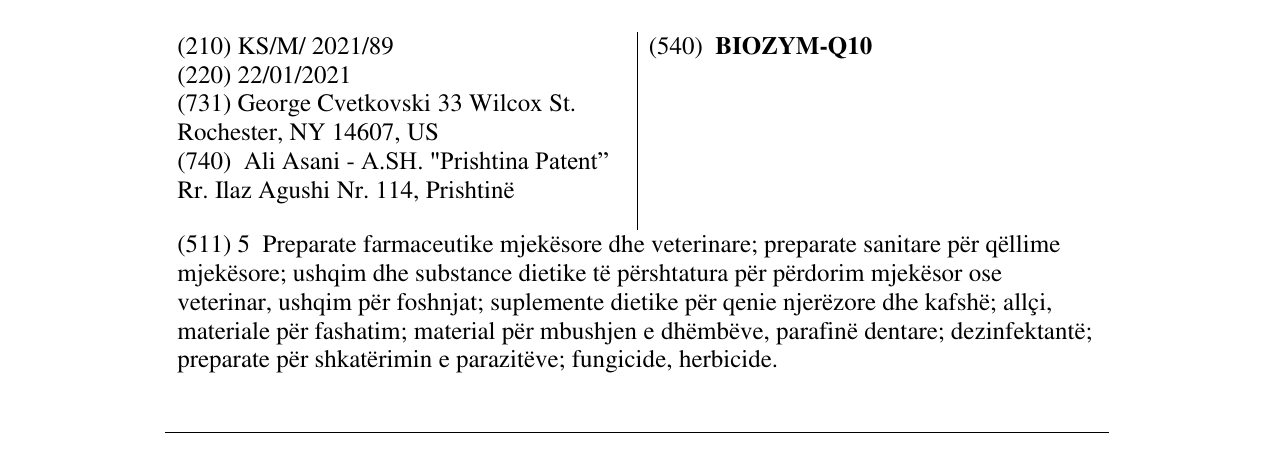 Zëri i markës BIOZYM-Q10 në buletin