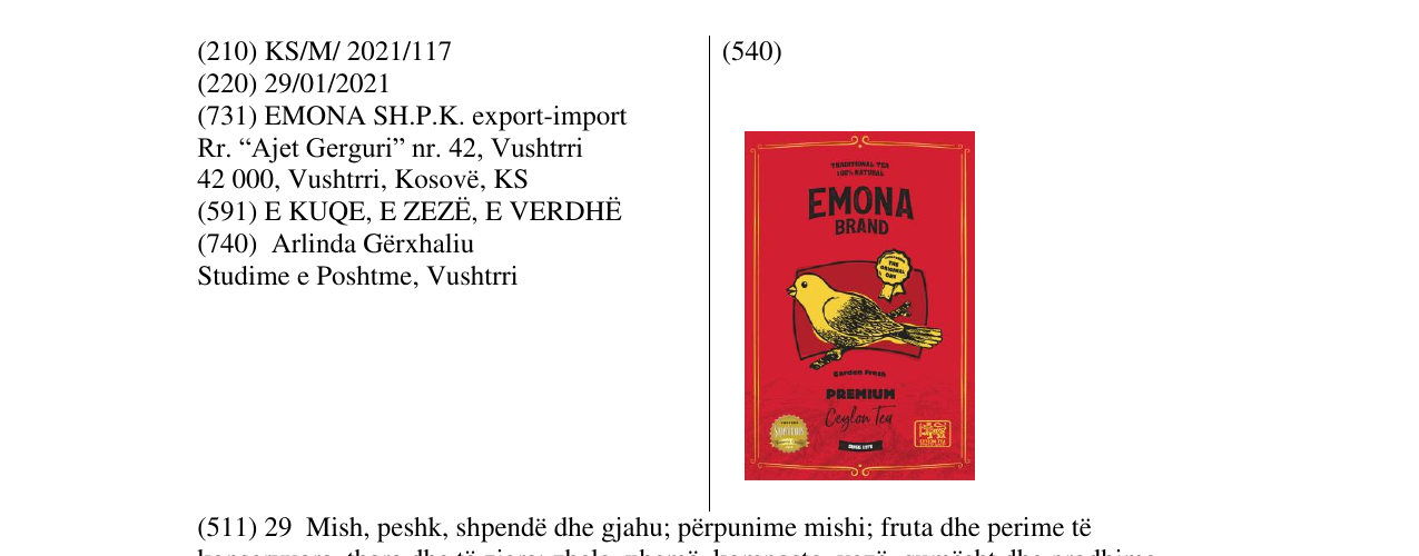 Zëri i markës EMONA BRAND PREMIUM në buletin