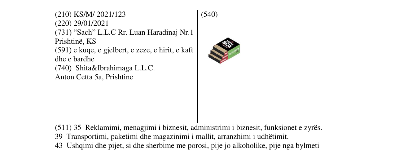 Zëri i markës triple box në buletin