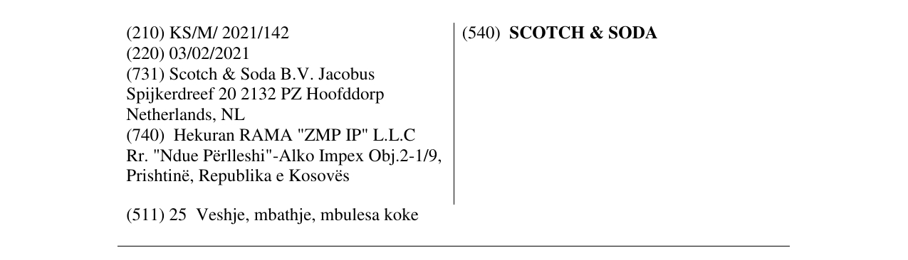 Zëri i markës SCOTCH & SODA në buletin