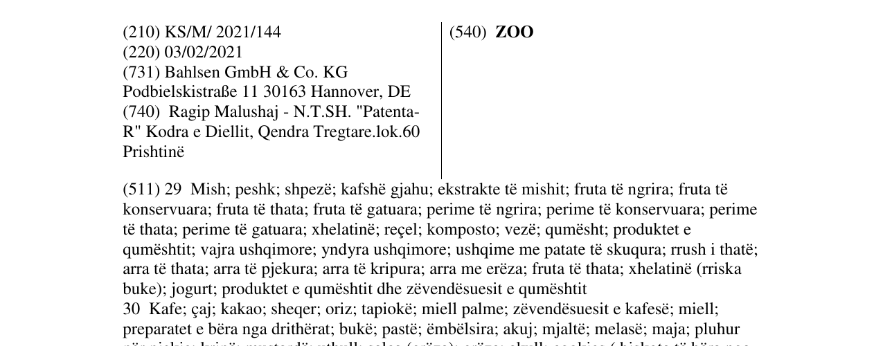 Zëri i markës ZOO në buletin