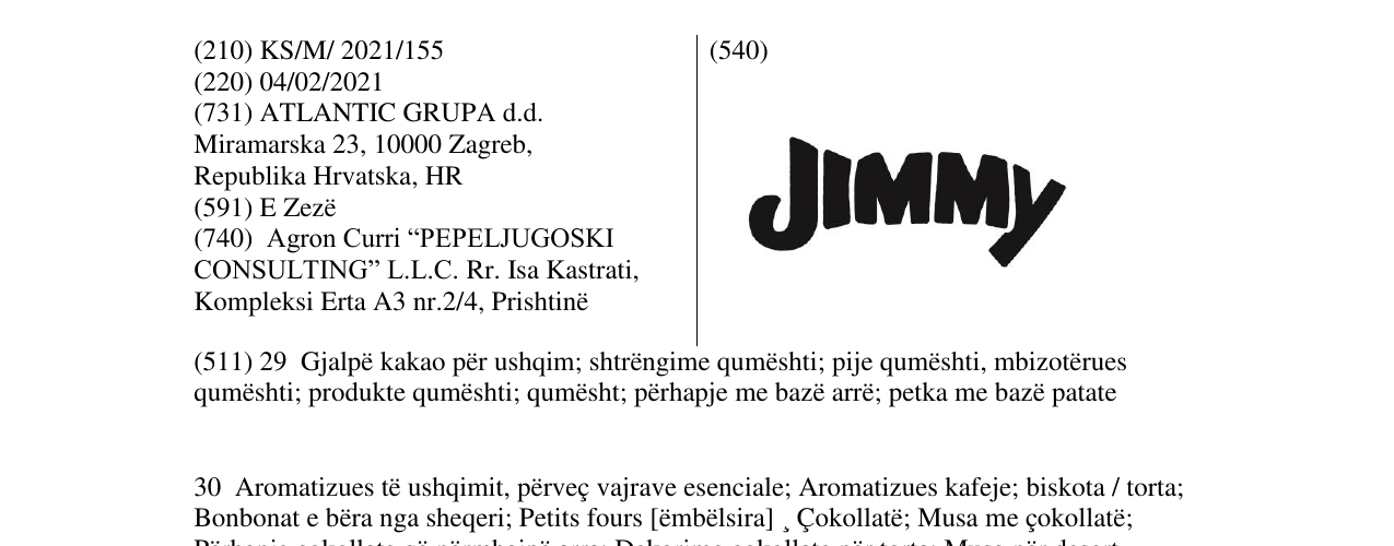 Zëri i markës JIMMY në buletin