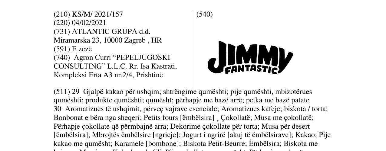 Zëri i markës JIMMY FANTASTIC në buletin