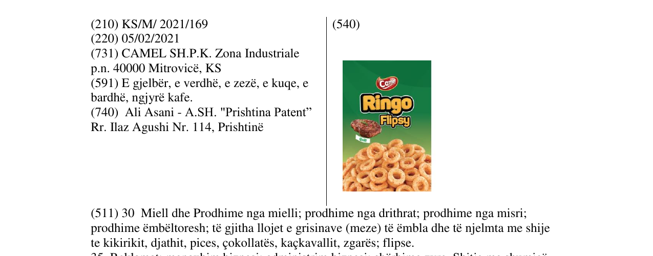 Zëri i markës RINGO FLIPS GRILL në buletin
