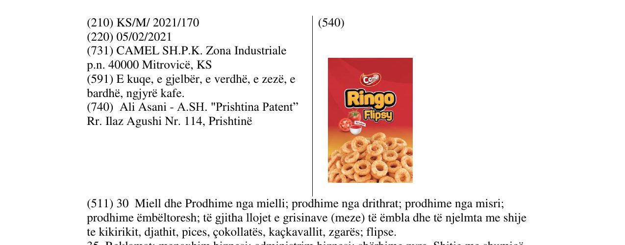 Zëri i markës RINGO FLIPS KWTCHUP në buletin