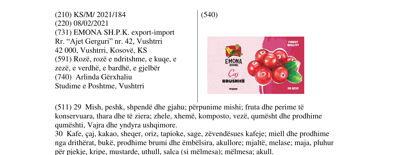 Zëri i markës emona brand brusnice në buletin