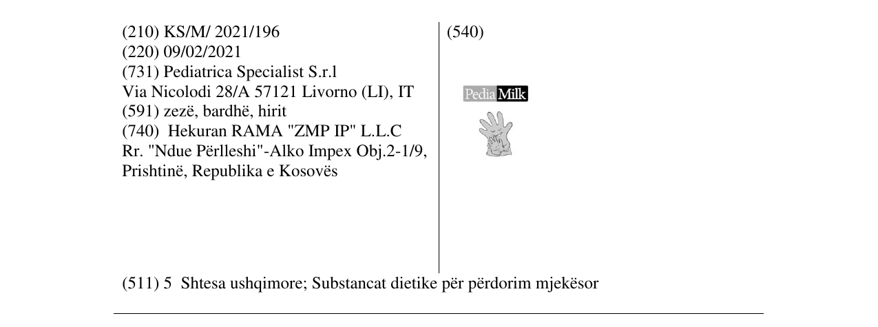Zëri i markës pediaMilk në buletin