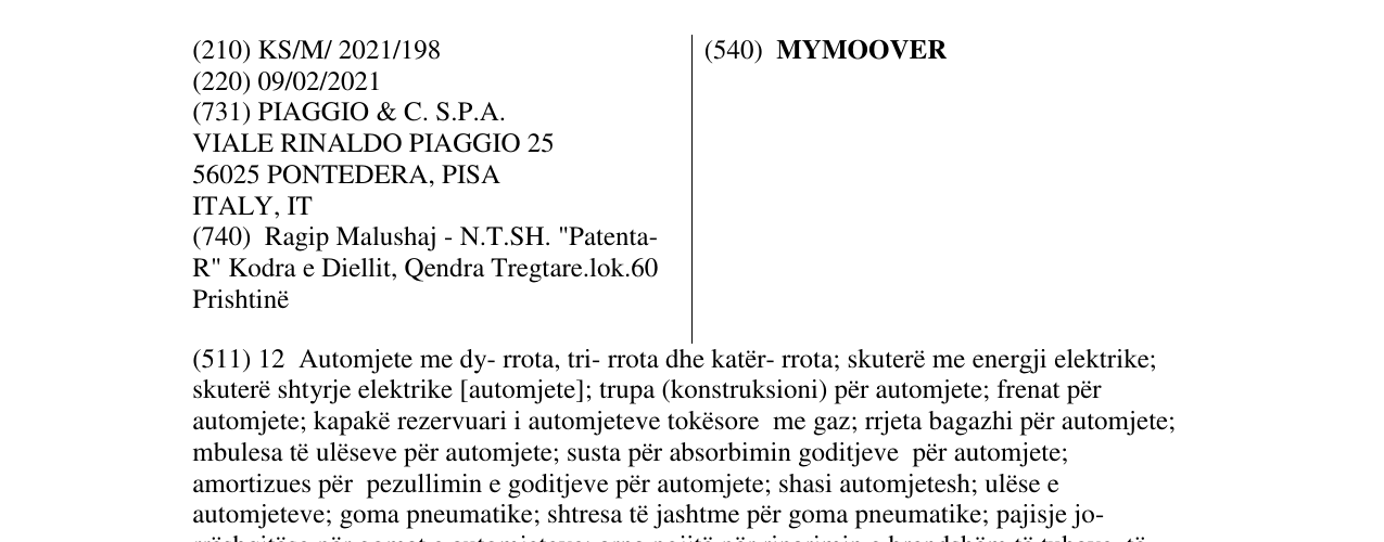 Zëri i markës MYMOOVER në buletin