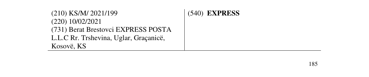 Zëri i markës EXPRESS në buletin
