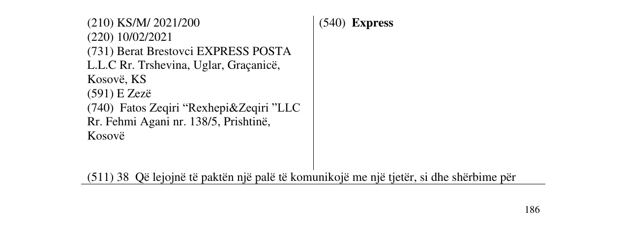 Zëri i markës Express në buletin