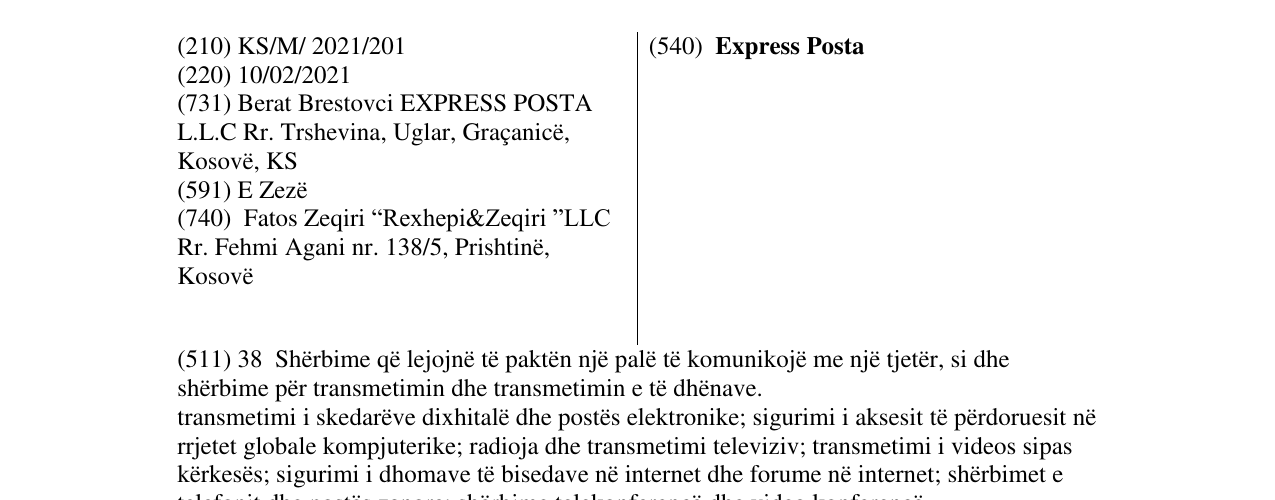 Zëri i markës Express Posta në buletin