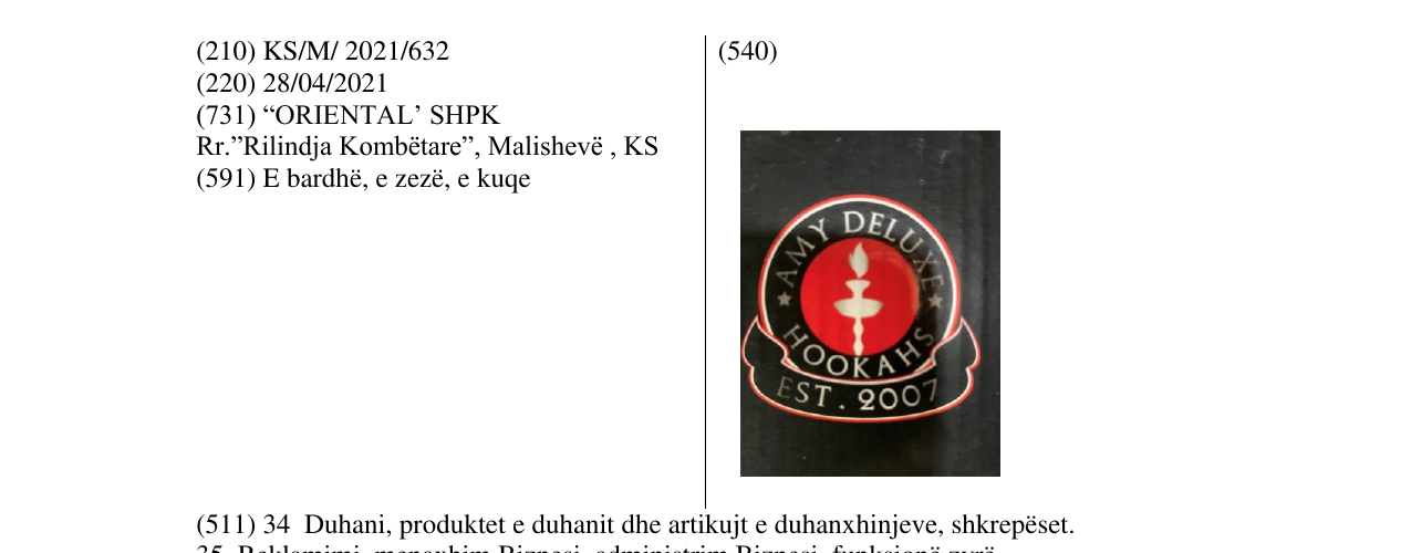Zëri i markës AMY DELUX HOOKAHS në buletin