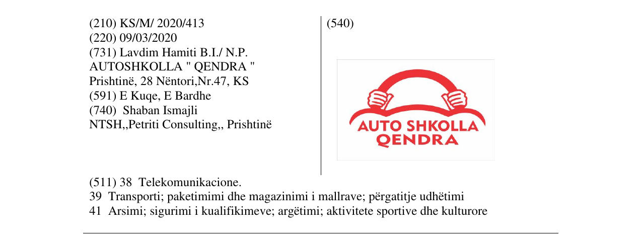 Zëri i markës auto shkolla qendra në buletin