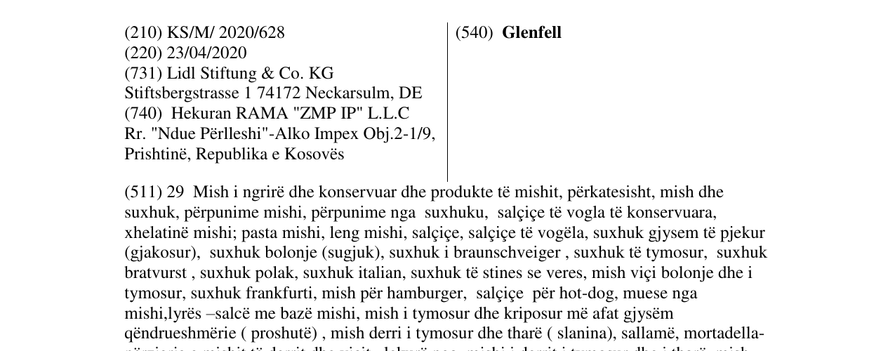 Zëri i markës Glenfell në buletin