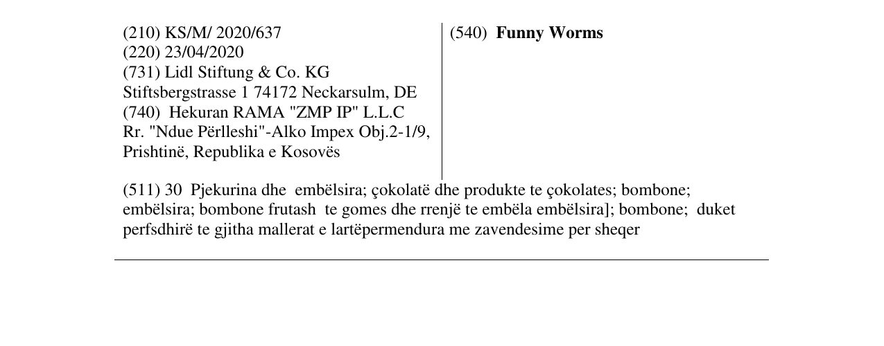 Zëri i markës Funny Worms në buletin