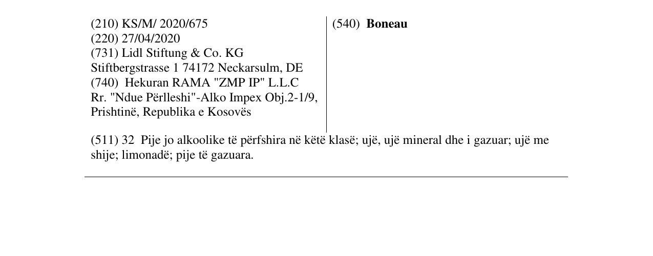 Zëri i markës Boneau në buletin