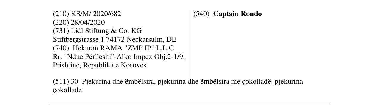 Zëri i markës Captain Rondo në buletin