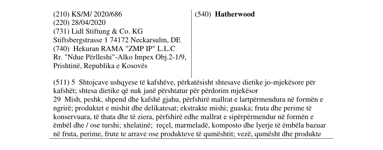 Zëri i markës Hatherwood në buletin