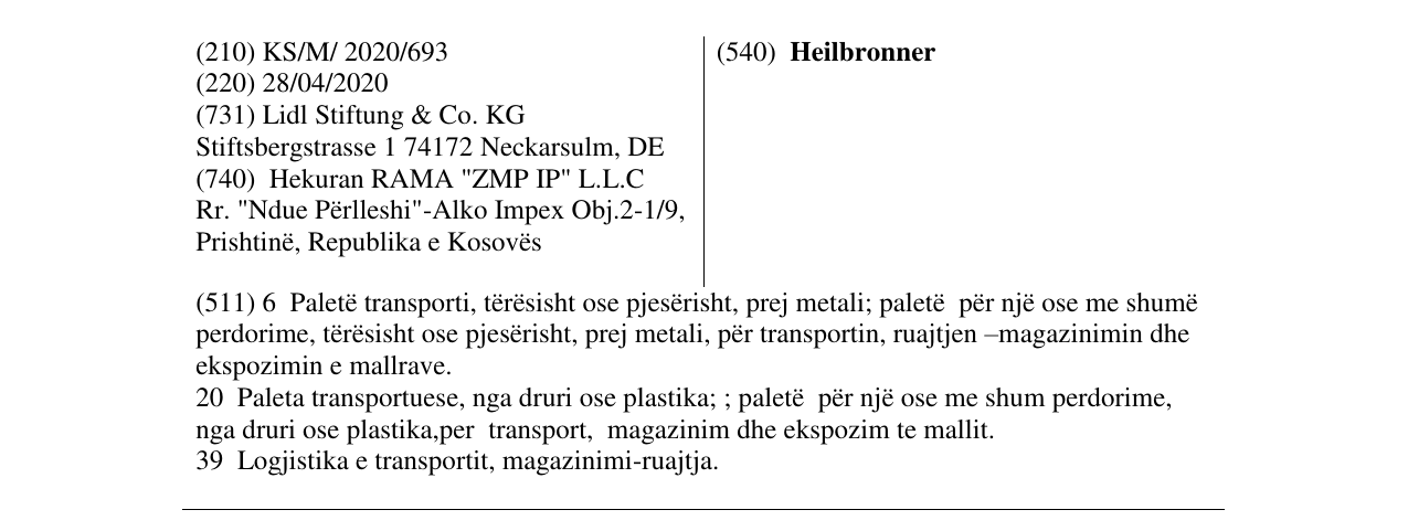 Zëri i markës Heilbronner në buletin