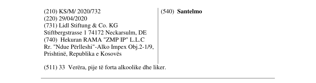 Zëri i markës Santelmo në buletin