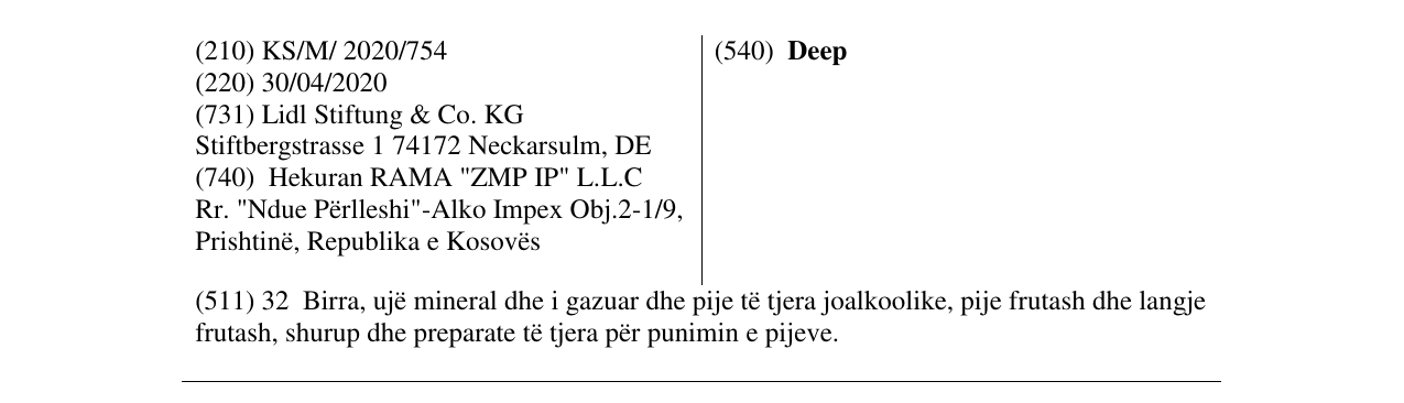 Zëri i markës Deep në buletin
