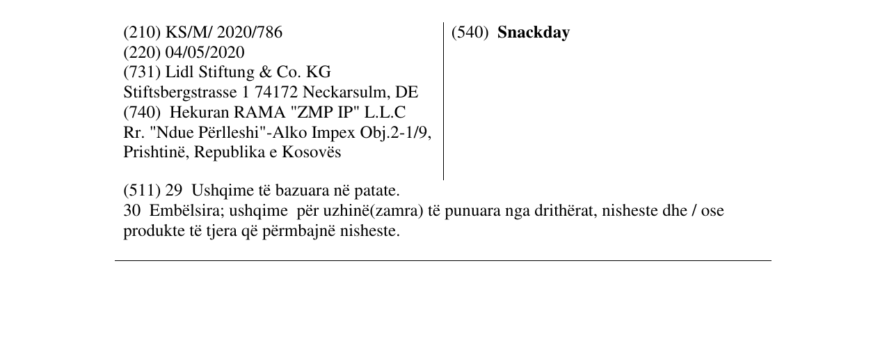 Zëri i markës Snackday në buletin