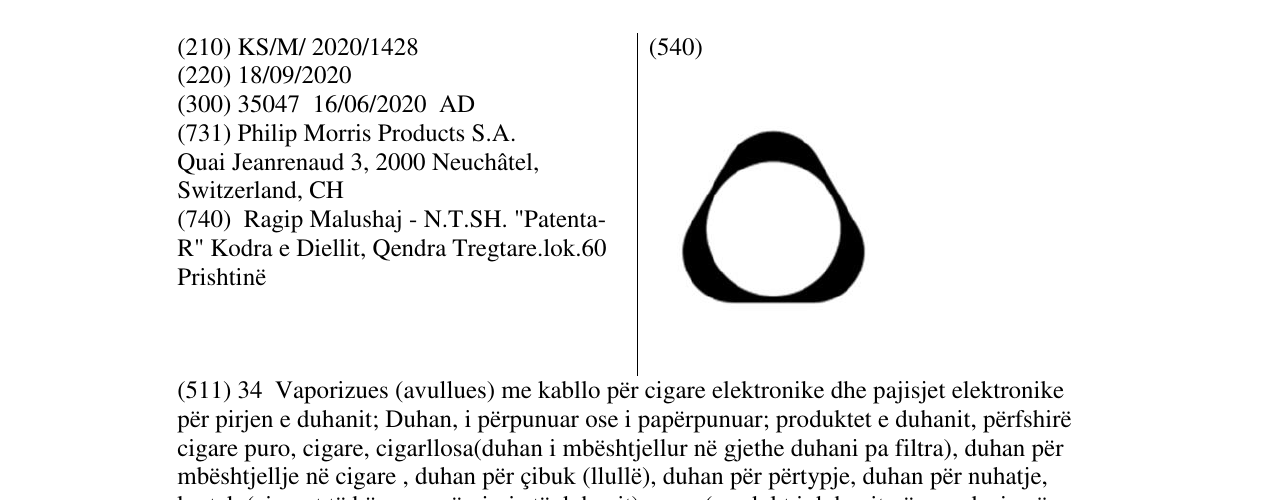 Zëri i markës PHILIP MORRIS në buletin