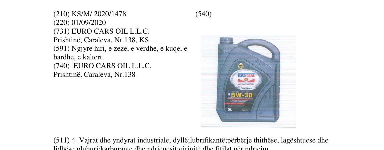 Zëri i markës EURO CARS në buletin