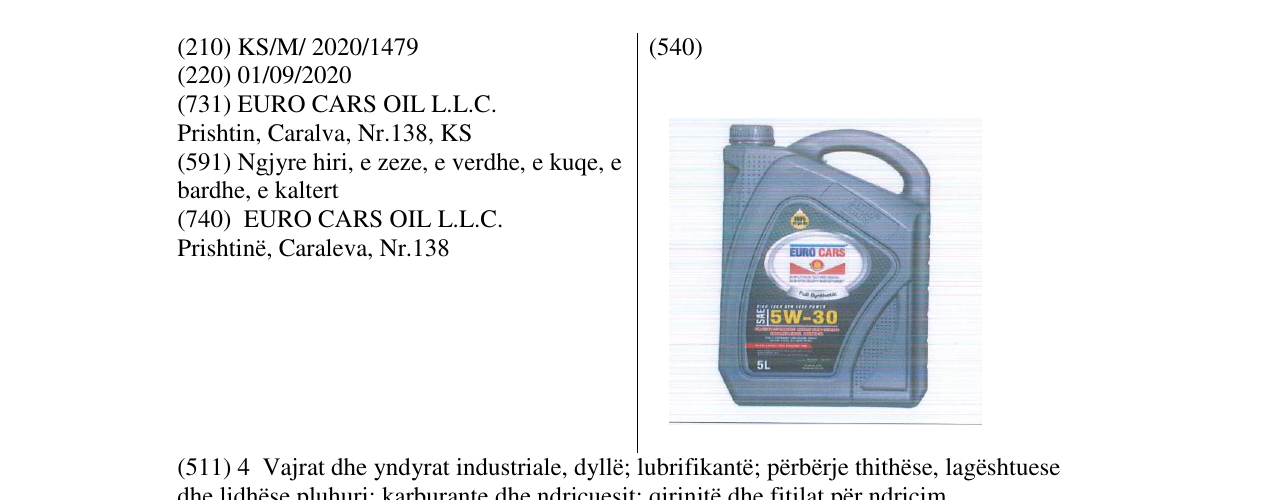 Zëri i markës EURO CARS në buletin