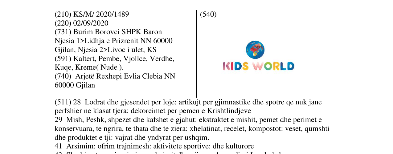 Zëri i markës KIDS WORLD në buletin