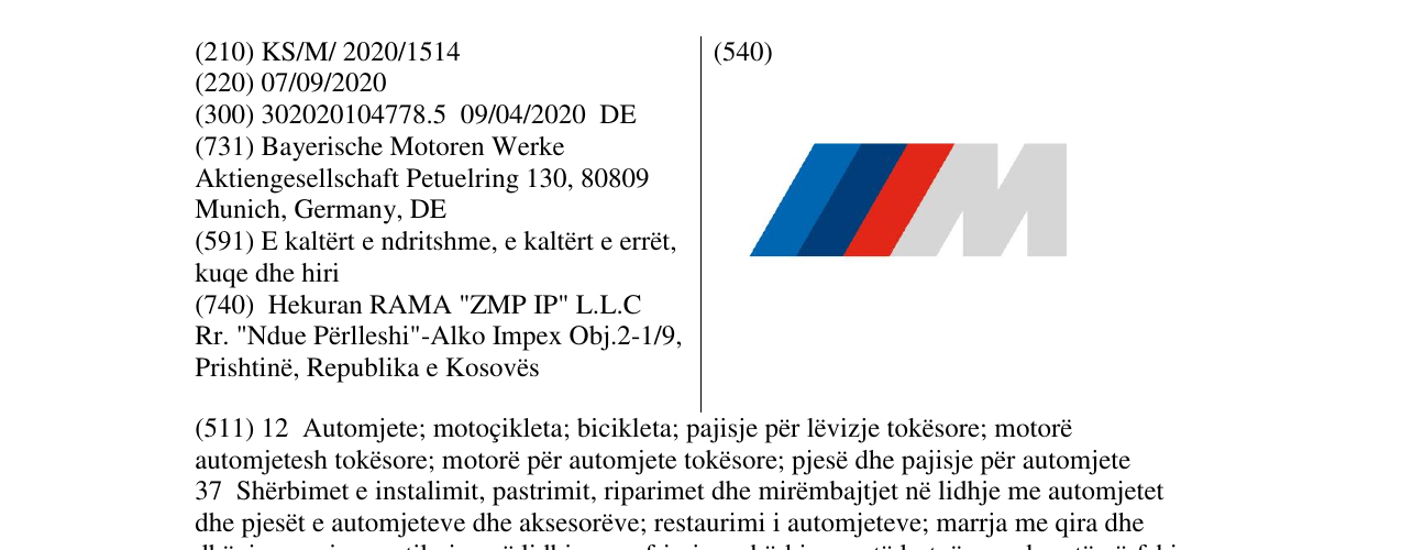 Zëri i markës M Logo në buletin