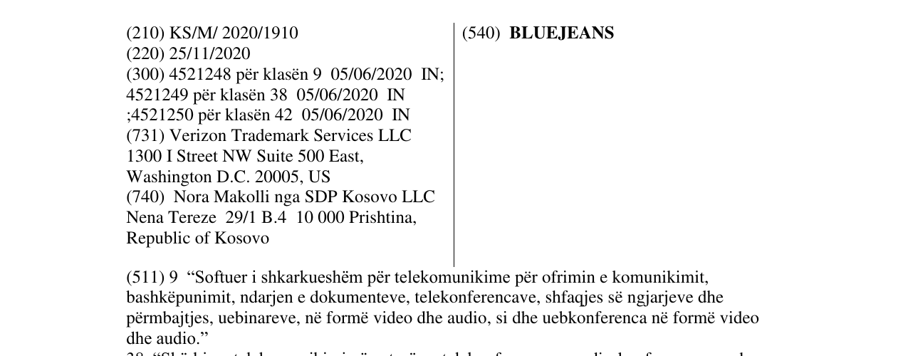 Zëri i markës BLUEJEANS në buletin