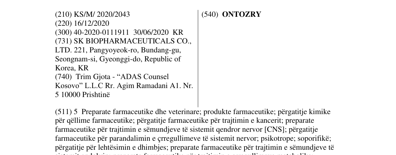 Zëri i markës ONTOZRY në buletin
