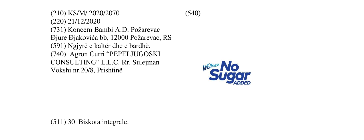 Zëri i markës wellness no sugar added në buletin