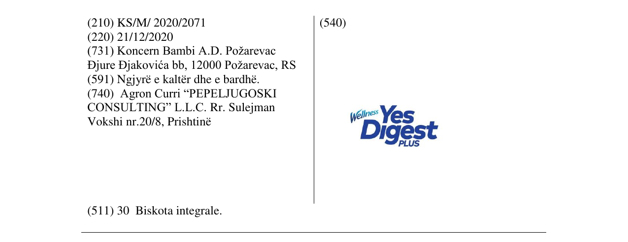 Zëri i markës wellnes yes Digest plus në buletin