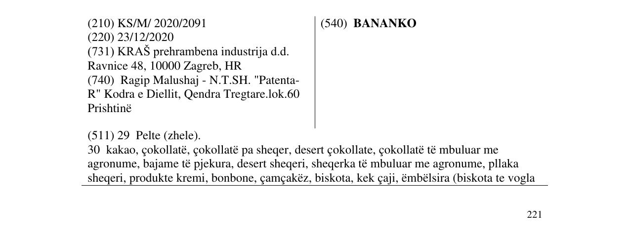 Zëri i markës BANANKO në buletin