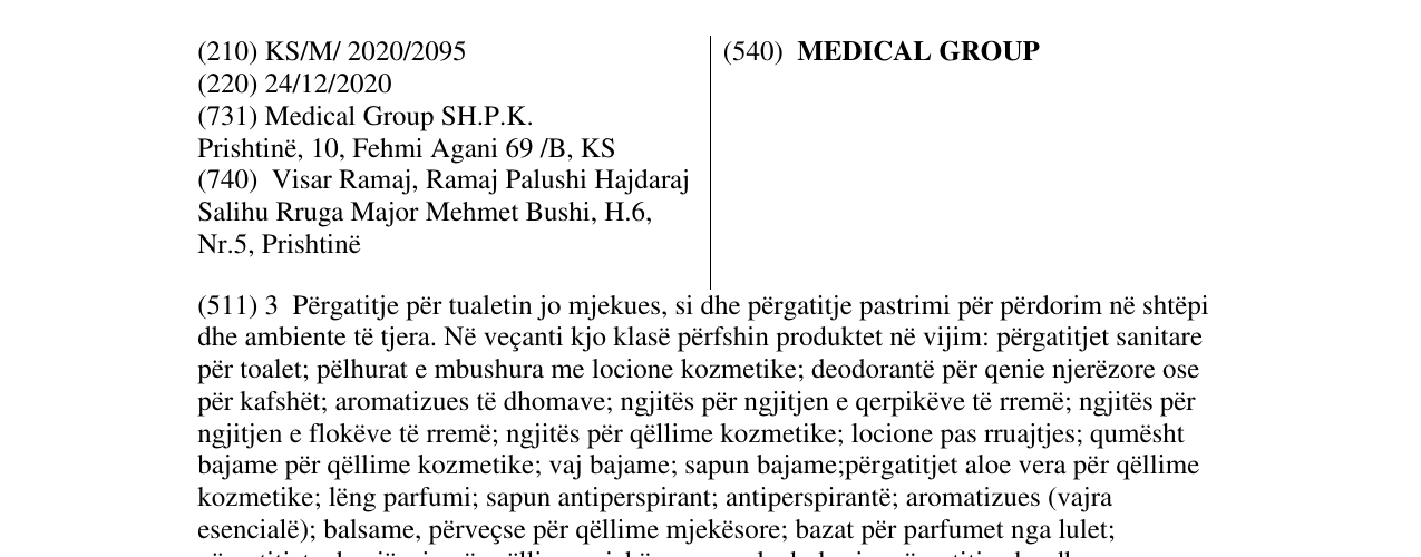 Zëri i markës MEDICAL GROUP në buletin