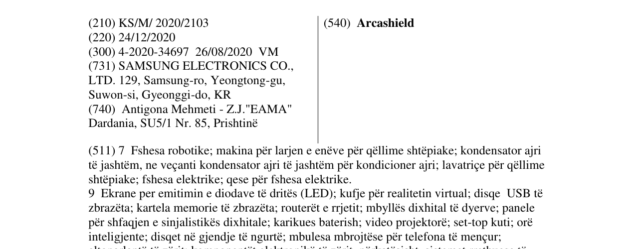 Zëri i markës Arcashield në buletin