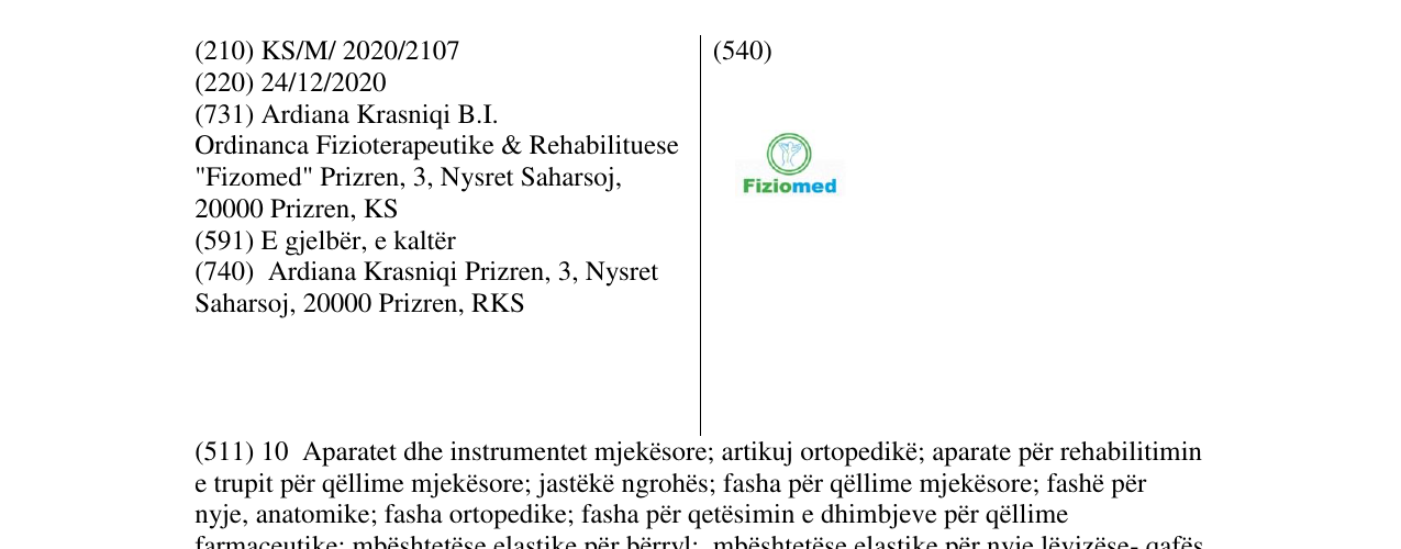 Zëri i markës fiziomed në buletin