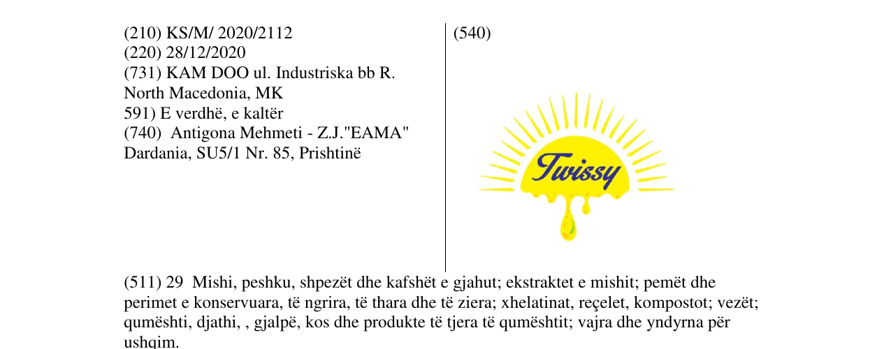 Zëri i markës twissy në buletin