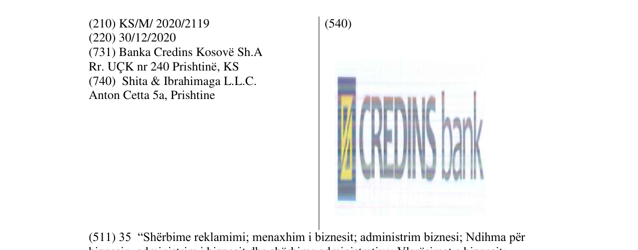 Zëri i markës credinsbank në buletin