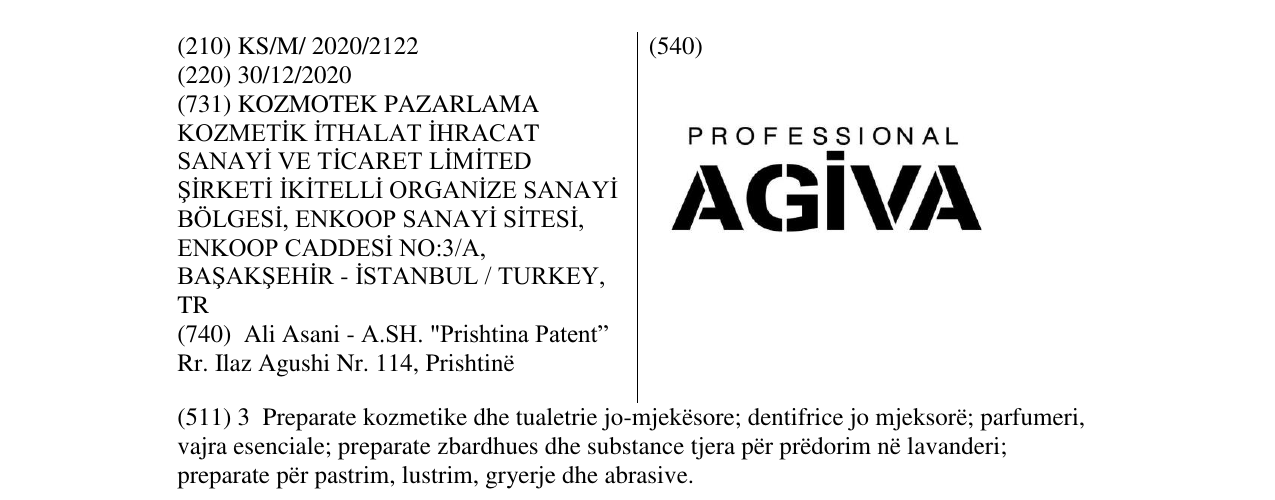 Zëri i markës agiva në buletin