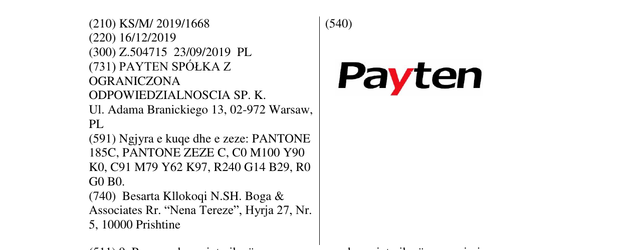 Zëri i markës Payten në buletin