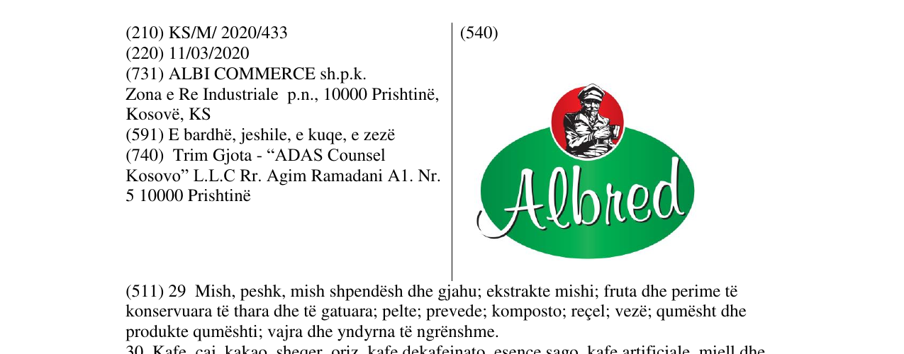 Zëri i markës ALBRED në buletin