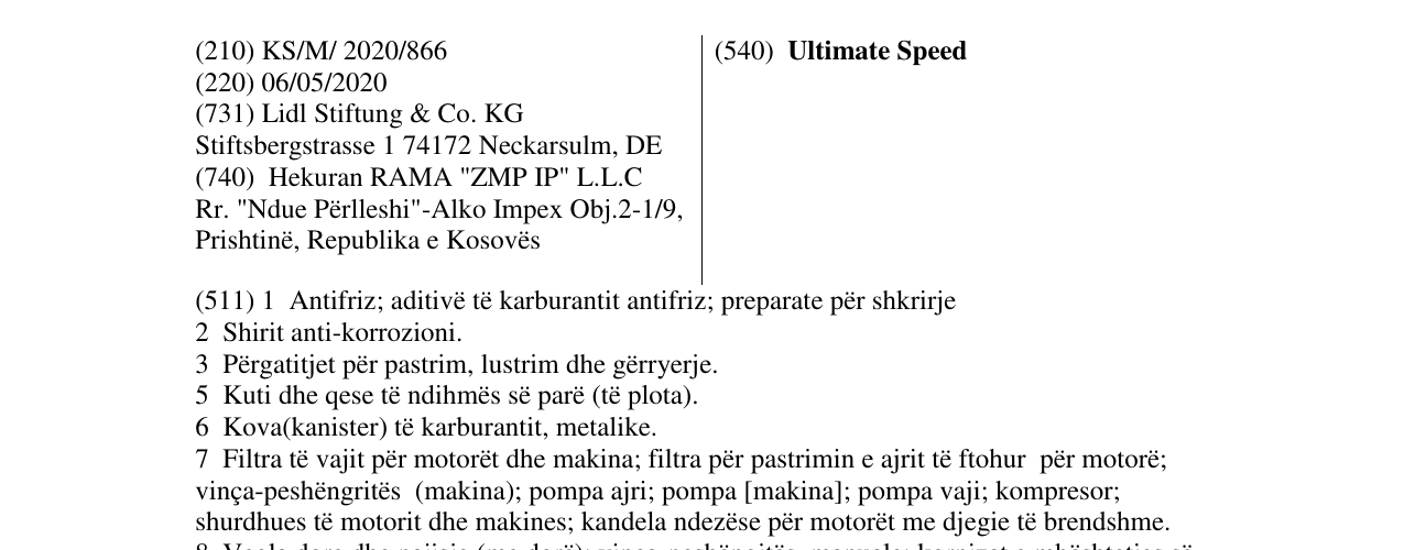 Zëri i markës Ultimate Speed në buletin