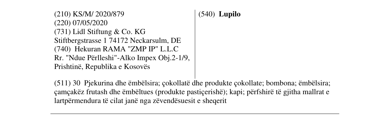 Zëri i markës Lupilo në buletin
