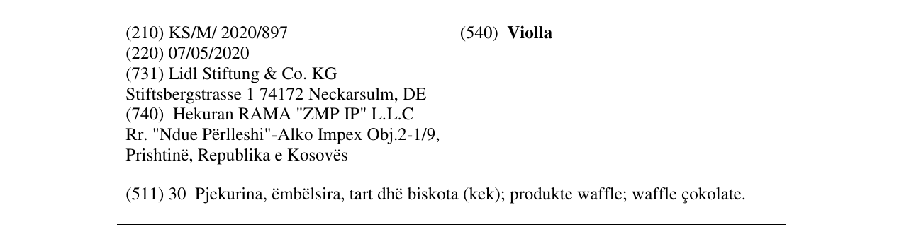 Zëri i markës Violla në buletin
