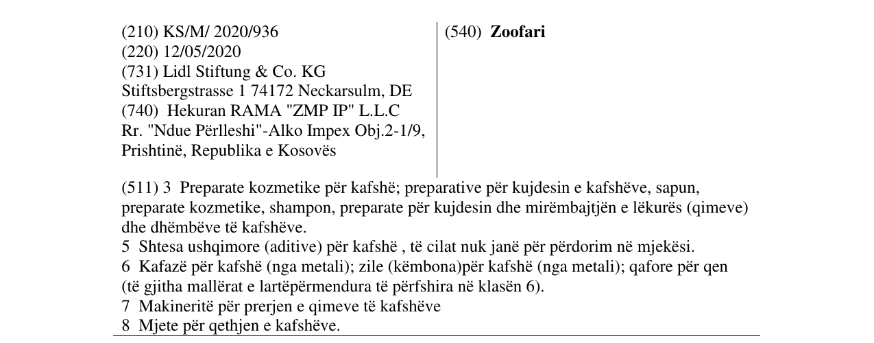 Zëri i markës Zoofari në buletin