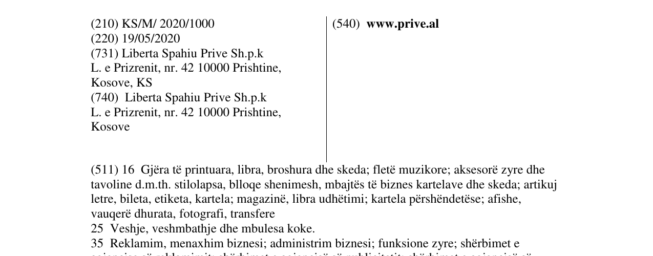 Zëri i markës www.prive.al në buletin